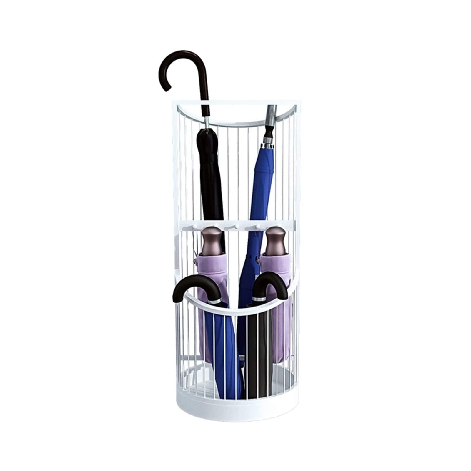 Porte-parapluie blanc contre les sols mouillés panier en métal pour entrée