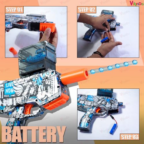 Image of VikriDA MP9 Gel Blaster Gun - Automatic Small Balls Shooter with for Adults - Multicolor