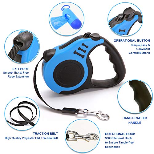 Retractable Dog Leash for Medium - Small Dogs and Cats 16.5FT Tangle Free, Heavy Duty Walking Leash with Anti Slip… - Image 4