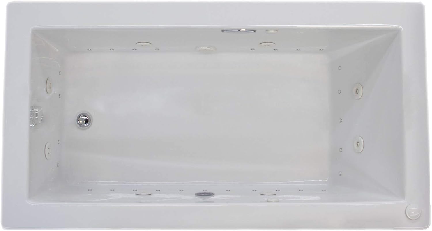 Avano 4272VNDR Bali 42" x 72" Drop In Salon Spa with 28 Air Jets, 3 Speed Air Blower, 8 Adjustable Water Jets, 300W 1 HP Water Pump and Right Drain