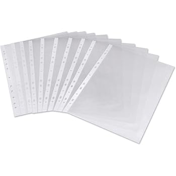 100 X A4 Clear Plastic Punch Punched Pockets Folders Filing Wallets Sleeves Amazon Co Uk Diy Tools