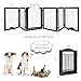 PAWLAND 144-inch Extra Wide 30-inches Tall Dog gate with Door Walk Through, Freestanding Wire Pet Gate for The House, Doorway, Stairs, Pet Puppy Safety Fence, Support Feet Included, Espresso,6 Panels