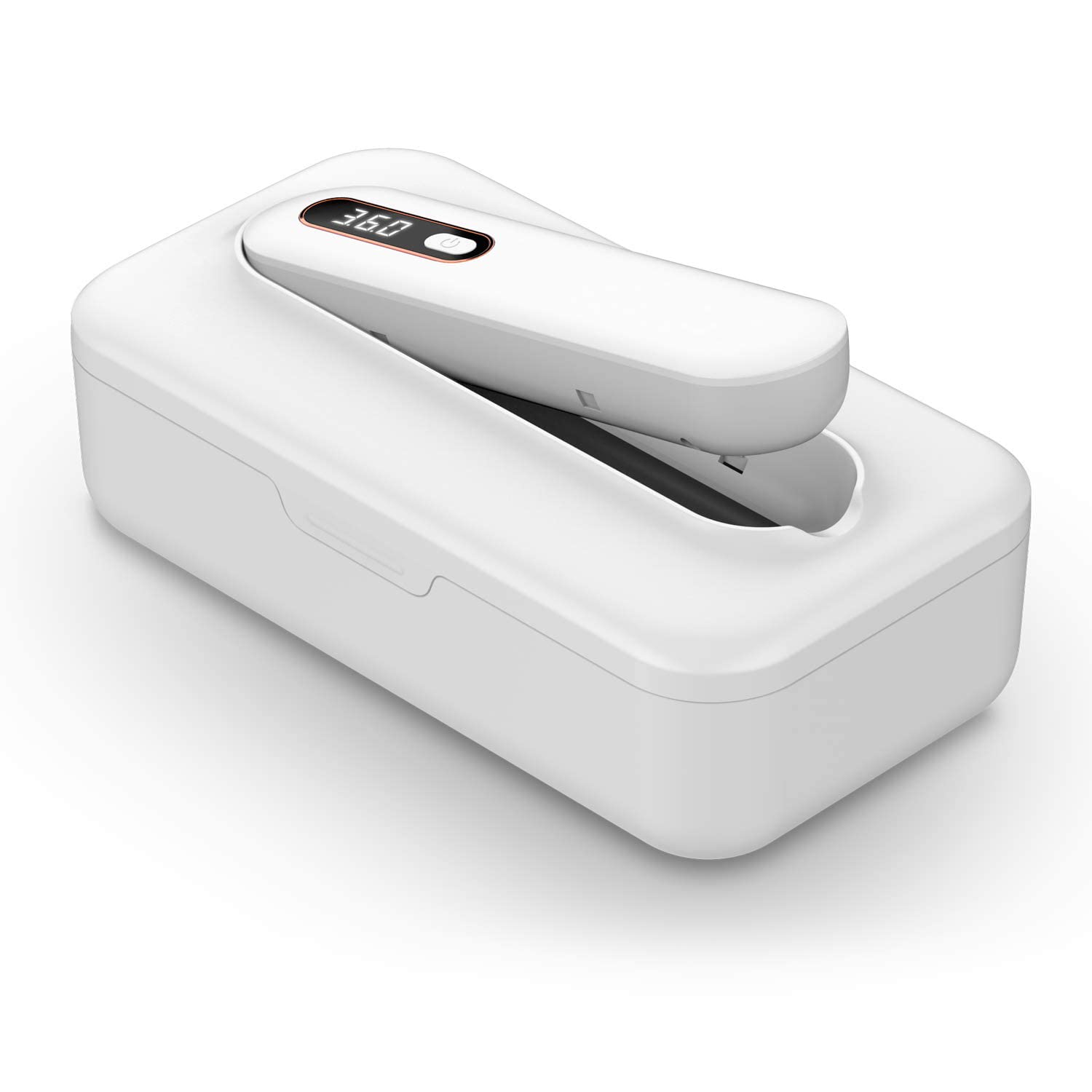 UV Sterilizer Box, Ozone Sterilization Box Multifunctional Wireless Charger with Sterilization Light for Sterilizing Cell Phones, Cosmetics Cleaning Tools, Underwear, Nail, Mask, Masks (White)