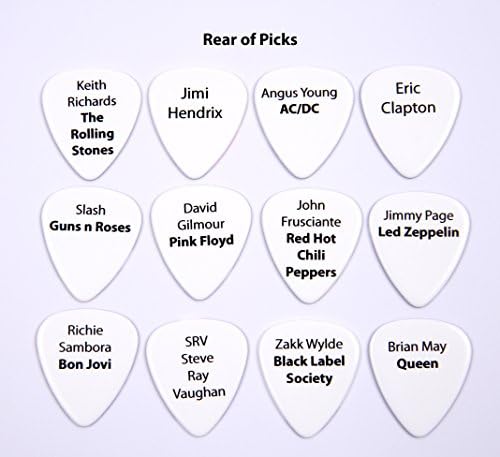 Guitar Heroes Guitar Picks Set of 12 Famous Guitarist Plectrums