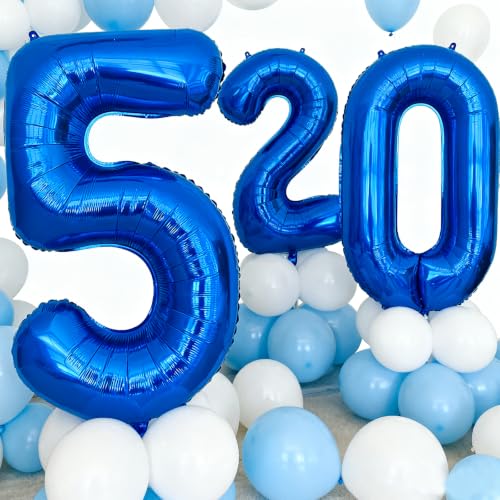 Image of 40 Inch Blue 0 Balloon, Large Self Inflating Number Balloons 0-9