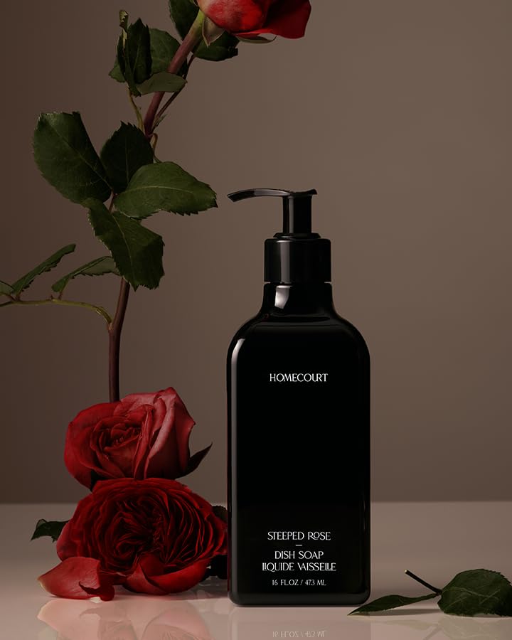 Homecourt Steeped Rose - Líquido de lavado con ingredientes limpios, no tóxico, seguro para humanos y mascotas, 473 g