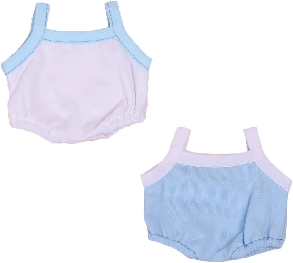 2 Pieces of 20cm Plush Doll Clothes Plushie Clothes Jumpsuits Pajamas for 7.8 inches Doll Clothing (Pink) image 4