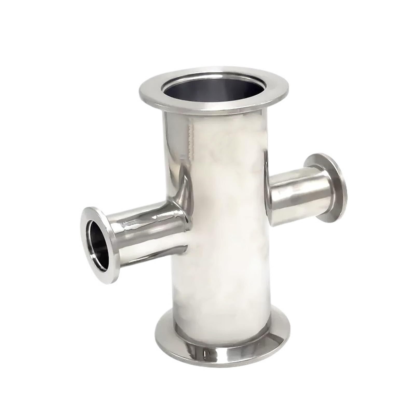 DEBLAN KF16 KF25 to KF40 KF50 Vacuum Variable Diameter Cross Flange Tube Fast-Installation Vacuum Flange Fitting Variable Four-Way Joint(KF40 to KF16)