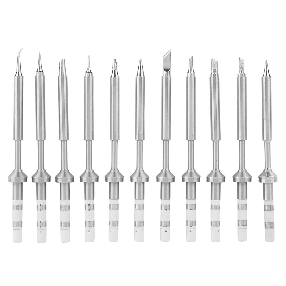 Punte per saldatore in acciaio inossidabile Punte di ricambio per saldatore mini a penna per saldatore TS100(11Pcs Set)