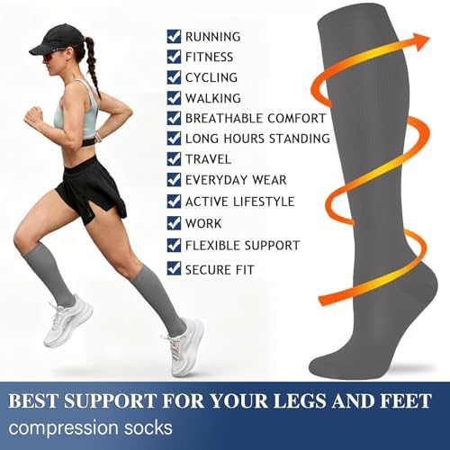 Sooverki Compression Socks for Women and Men Circulation (3/4 Pairs) is Best Support for Running Athletic Cycling Hiking