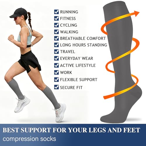 Sooverki Compression Socks for Women and Men Circulation (3/4 Pairs) is Best Support for Running Athletic Cycling Hiking