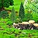 Zofusaier 30 Pieces Model Trees Mixed 1.7-6 inch Fake Miniature Trees and Artificial Moss Rocks Diorama Architecture Mini Tress for Crafts Building Model Railway Scenery Landscape Supplies