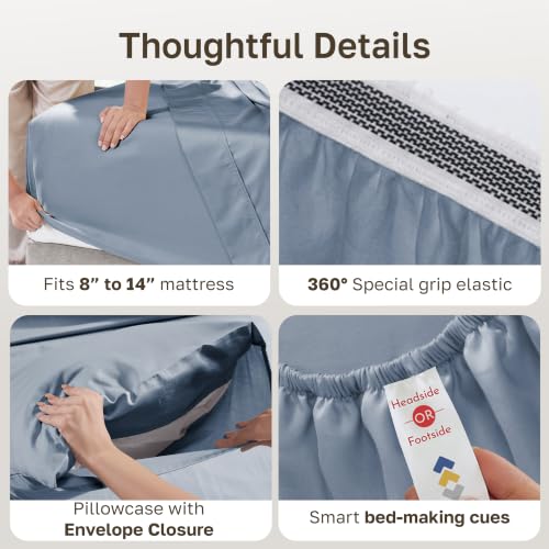 California Design Den 100% Organic Cotton Twin Sheets Set, 3 Pcs - image 4