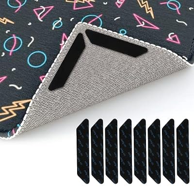 Litoexpe Rug Non Slip Tape, Rug Gripper for Hardwood Floors and Area Rugs, Double Sided Carpet Tape for Area Rugs Over Carpet to Prevent Sliding(16Pcs)