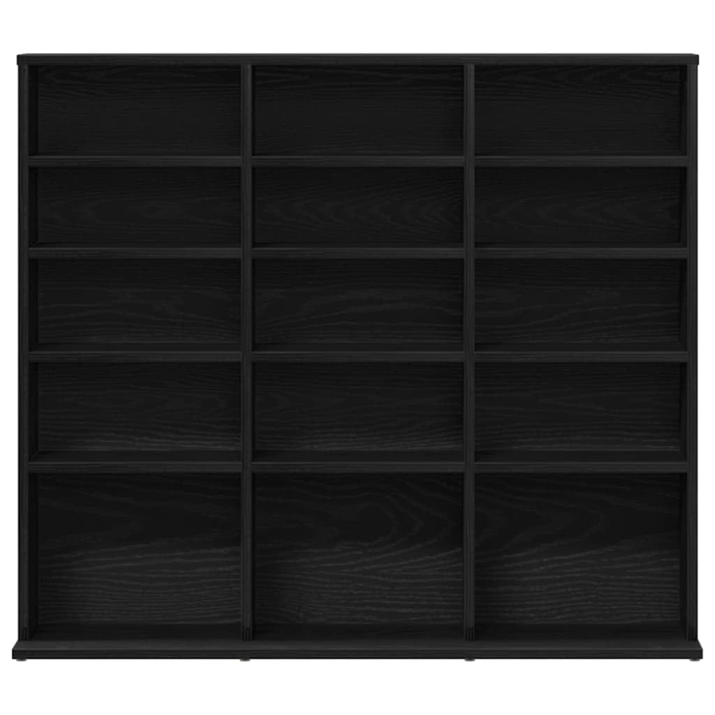 vidaXL Mueble para CD Roble Negro 100x23x89,5 cm Madera ingeniería, Estante para CD, Estante, Armario para CD, estantería, Mueble para CD
