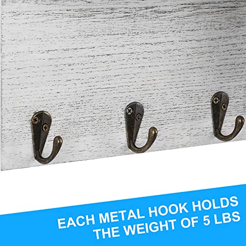 LIANTRAL Mail Sorter, Wall Mount Mail & Key Holder Organizer with 6 Key Hooks, 1 Compartment, and Shelf, Home Decor for Entryway, Mudroom, Hallway, Kitchen, Office (White-Gray) by LIANTRAL - Image 5