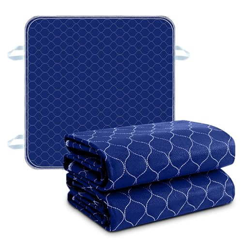 Lekàg 2 Pack Bed Pads for Incontinence Washable Positioning Bed Pad with 4 Handles, Absorbent Bed Pad Waterproof Underpads ,Elderly bedridden, Overnight Pads for Incontinence (34×36 Inch - 2 Pack)