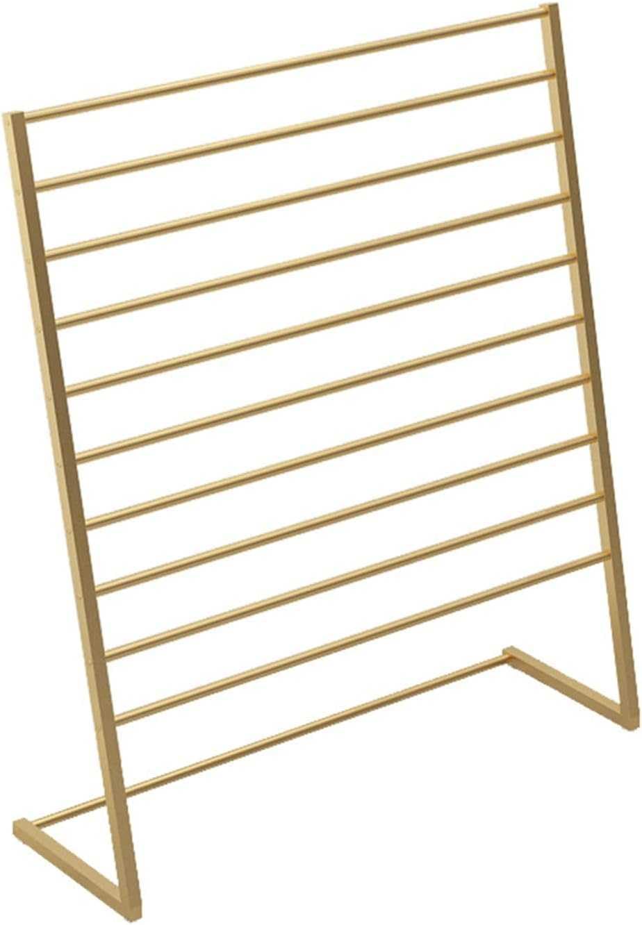 Stojak ekspozycyjny szalika, wolnostojący metalowy stojak na szal, hidżab, jedwabne spodnie, stojak na ubrania, 10-warstwowy komercyjny organizer na ubrania, czarny 100 x 40 x 145 cm