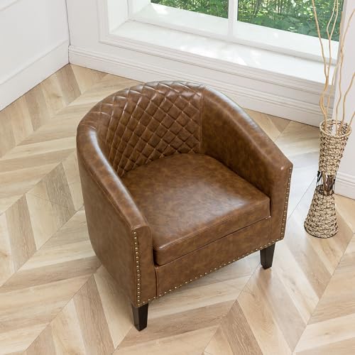 Sillón Plegable Cuero Sintético Café miniatura 5