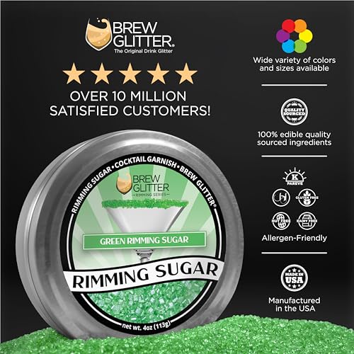 image for Bakell Brew Glitter - Green Rimming Sugar (1LB, 1x Resealable Bag) Coc