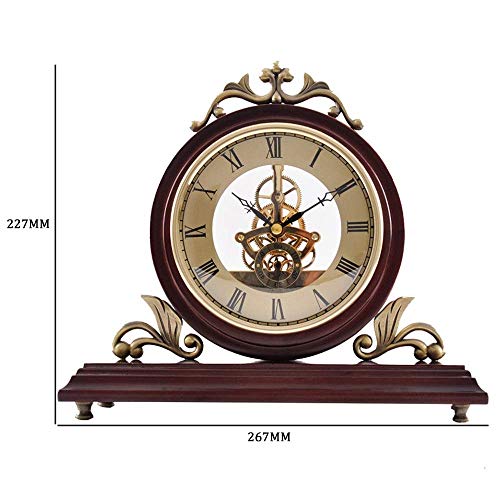Reloj de chimenea de madera vintage a pilas para mesa y escritorio 4