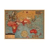 Vintage Weltkarten Wandtattoo aus Kraftpapier 70x50cm