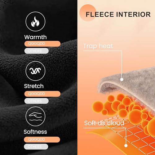 QGGQDD Fleece Lined Leggings Women - Soft Tummy Control High Waisted Winter Thermal Warm Yoga Pants for Workout Hiking2