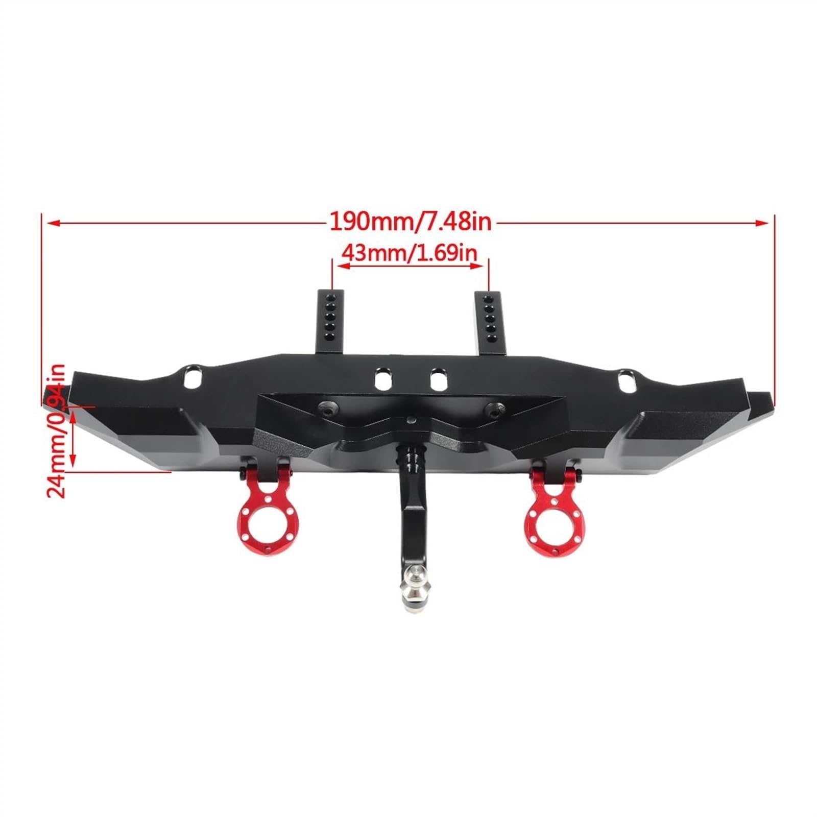 Accessori Auto RC per TRX4 per Defender per Paraurti Posteriore Alluminio con Gancio di Traino 1/10 RC Crawler Auto Parti Aggiornamento Accessori Ricambio(Silver)