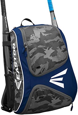 EASTON E110BP Bat & Equipment Backpack Bag, 2021, Baseball Softball, 2 Bat Sleeves, Smart Gear Storage, Vented Shoe Pocket, Rubberized Zipper Pulls & Fence Hook for Dugout Functionality