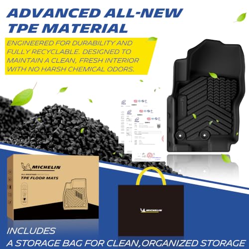 Image of Michelin Vehicle Mats for 2009-2021 Nissan Frontier King Cab | Not Fit Crew Cab, All-Weather TPE Custom Fit Liner, Premier