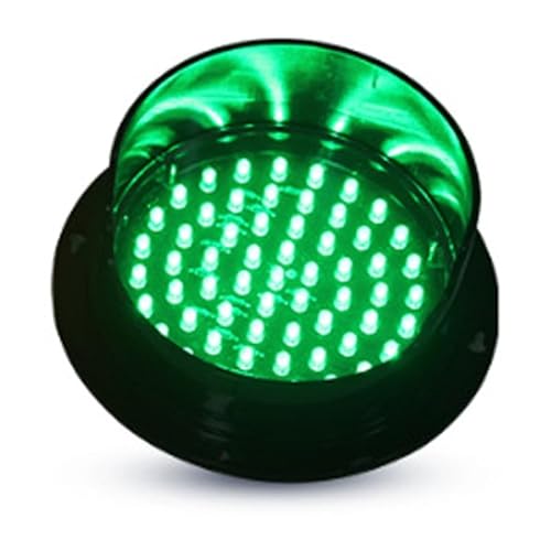 DONGXIAO Luz de señal de tráfico de CC, luz de tráfico monocromática, luz de Advertencia indicadora Impermeable for Exteriores, Adecuada for estacionamientos, sitios de construcción(Green 24V,125mm)