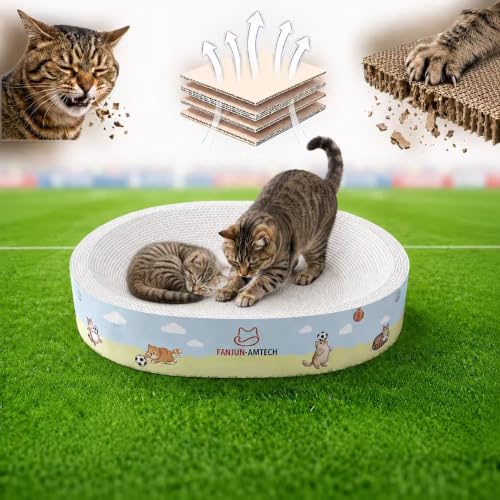Soccer-Cat-Scratcher-Bed-No-Mess-cat-Scratching-pad-No-shed-Cat-beds-and-Scratch-pad-for-Cats-Plant-Fiber-Mess-Free-cat-Scratch-Furniture-Protector-Stop-Cats-Eating-Paper-Craps Soccer Cat Scratcher Bed, No-Mess cat Scratching pad, No shed Cat beds and Scratch pad for Cats, Plant Fiber Mess Free cat Scratch Furniture Protector, Stop Cats Eating Paper Craps - Image 1