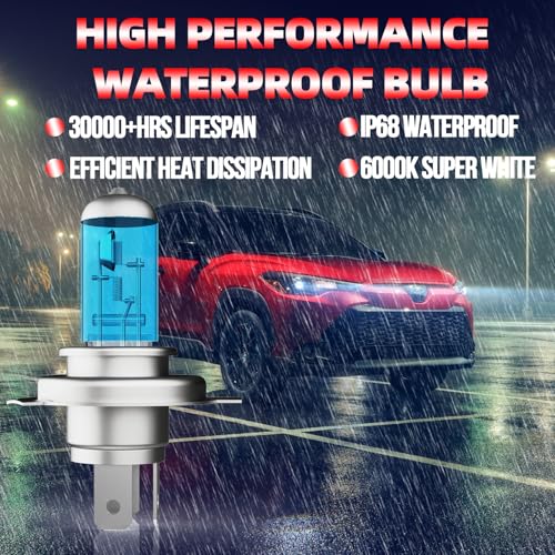 Image of Light Bulbs Fit For Ford Escape 2001-2004,9003 High Low Beam High Performance Halogen Headlight Bulb Combo, 6000K White Light, Pack of 2