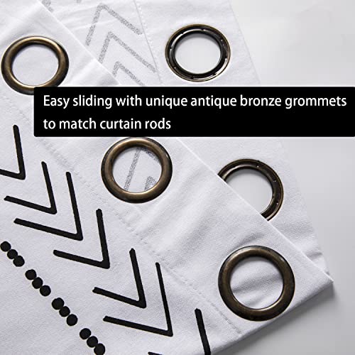 Boho White Curtains 84 Inches Long For Bedroom Aesthetic Modern Farmhouse Laundry Room Decor Teen Girls Hygge Scandinavian Unique Decorative Window Cotton Cute Drapes For Living Room 84 Length,Black #TOP7