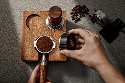 Ikape Espresso Tamper Station, 51Mm, 54Mm Wooden Coffee Tamper Holder Base, Espresso Tamp Mat Stand Fit For 51 To 54Mm Espresso Accessories - Can Be Adjustable Portafilters Stand Height #TOP3