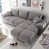 Lomadox Ecksofa, universell aufstellbar, in hellgrau, BxHxT ca. 289x85x189 cm