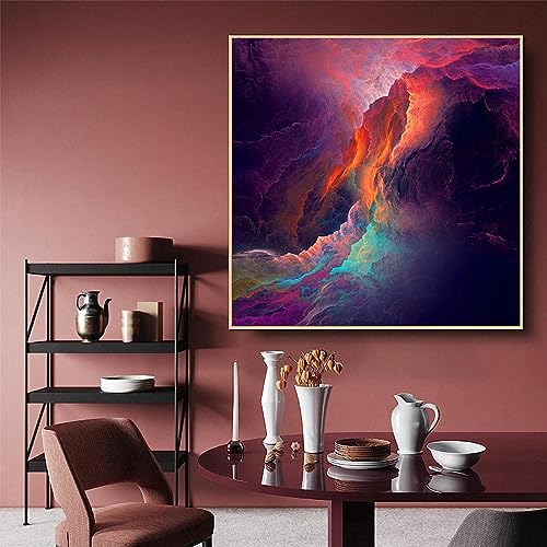 Murales de nubes abstractas de 70x70cm en lienzo colorido para salón