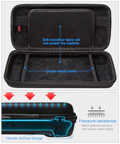 Teyomi 4-in-1 Switch 2 キャリングケース/EVAハードシェル収納ケース、クリア Switch 2 保護ケース、ドック対応、強化ガラススクリーンプロテクター1枚、PCコントローラーカバー2枚、ゲームカードスロット12個、ジョイスティック8本 (ブラックPU素材)