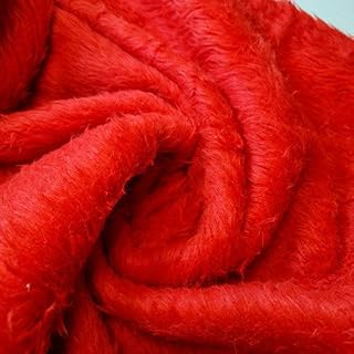 TEXTILE STATION Plain BRIGHT WHITE, RED, BLACK, TOFFEE Fun Faux Fur Fabric Material By Meter 58" (BLACK, 1 METER)