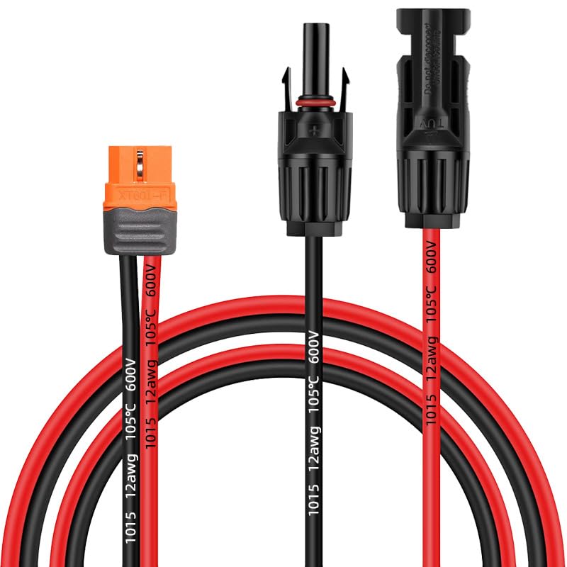 Kabel MC4 na XT60 pasujący do EcoFlow Powerstation, 500 cm | kabel solarny adapter xt60 wtyczka solarny kabel do ładowania fotowoltaika przedłużacz kamper ecoflow-delta power station