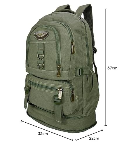 Mochila Lona De Camping Reforçada Viagem Motociclista 50l 3005 (Verde Oliva)