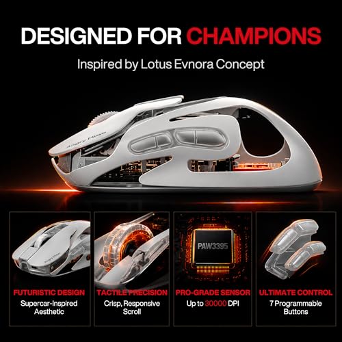 Image of Angry miao AM Infinity Wireless Gaming Mouse, 49g Magnesium-Aluminum, PAW3950 30K DPI, 8K Polling, Anti-Double Click Optical-Micro Switches, Hot-Swap Battery, Tri-Mode RGB Programmable Mouse for FPS