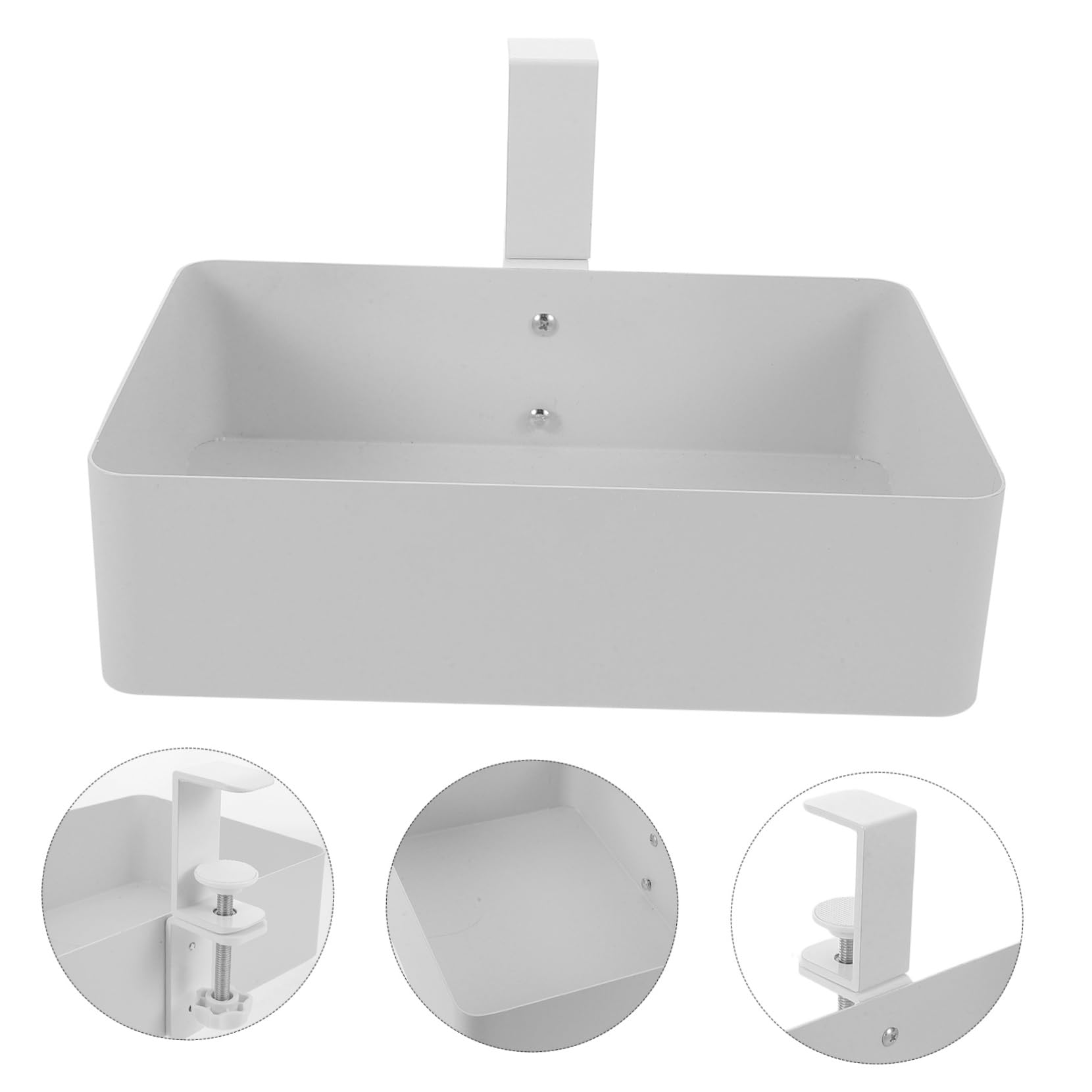 Angoily Cestino Portaoggetti in Metallo Sospeso Organizer per Piccoli Spazi Sotto la Scrivania Cestini Portaoggetti Nascosti per Cucina Bagno e Ufficio Facile da Pulire e Installare