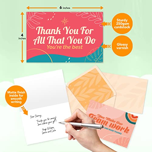 24 Employee Appreciation Cards With Envelopes - 6 Designs Work Anniversary Cards For Employees, Thank You Cards For Employees Appreciation, Great Job Cards, Employee Thank You Cards For Employees #TOP2