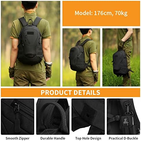 Huntvp 15L/20L Tactical Backpack Small Molle Military Daypack Rucksack Laptop Bag for School Travelling Hiking Camping Sports Working Outdoors