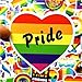 Water Bottle Stickers Gay Pride Lover Stickers 100 pcs Bright Technicolor Rainbow Stickers Car Bike Scooter Suitcase Phone Refrigerator Laptop Cup Motorcycle Walls Bedroom Furniture Stickers