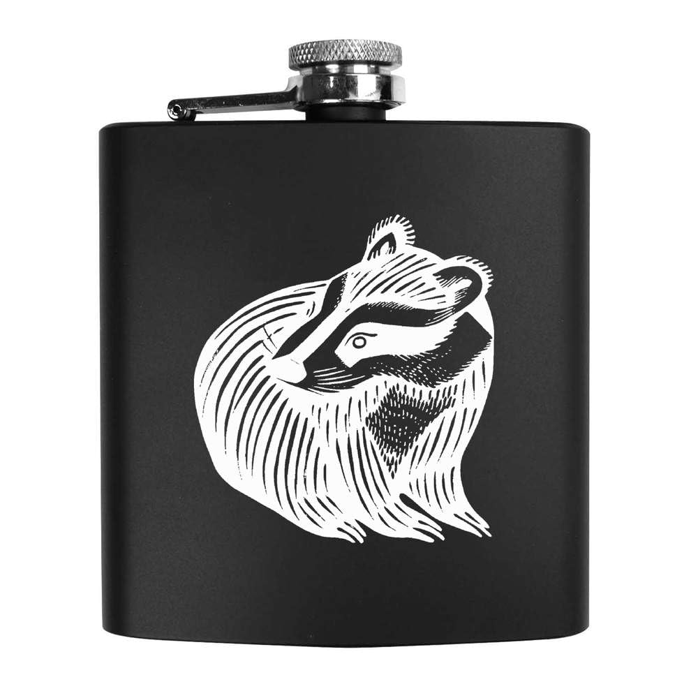 6oz (170ml) 'Abstract Badger' Pocket Hip Flask (HP00030936)