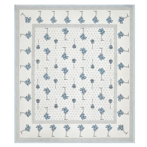 Image of BLOCKS OF INDIA Hand Block Printed 200 TC Cotton Super King Size Bedsheet(106 x 106) (Grey Tree)