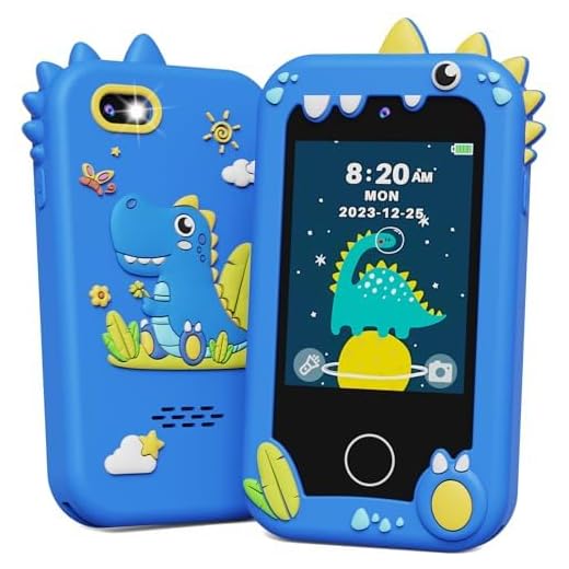 KOKODI Kids Smart Phone, Touchscreen HD Dual Camera Cell Phone for Kids, Christmas Birthday Gifts Dinosaur Toddler Play Phone for Boys 3-10, Travel Toy Preschool Learning Education Toy