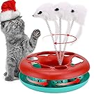 Cat Toys, Cat Toys for Indoor Cats,Interactive Kitten Toys Roller Tracks with Catnip, Spring Pet Toy with Exercise Balls Teaser Mouse